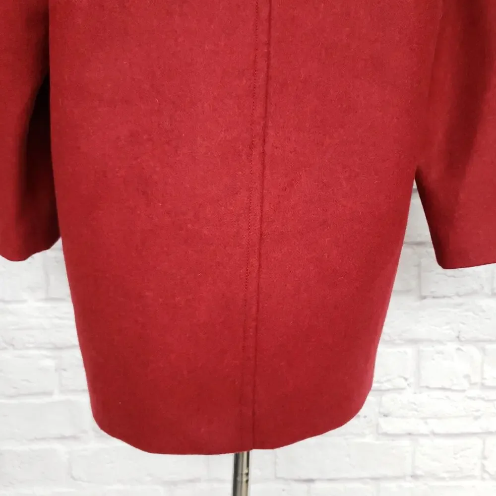 J. Crew Melton Wool Boyfriend Topcoat Red Size 00P